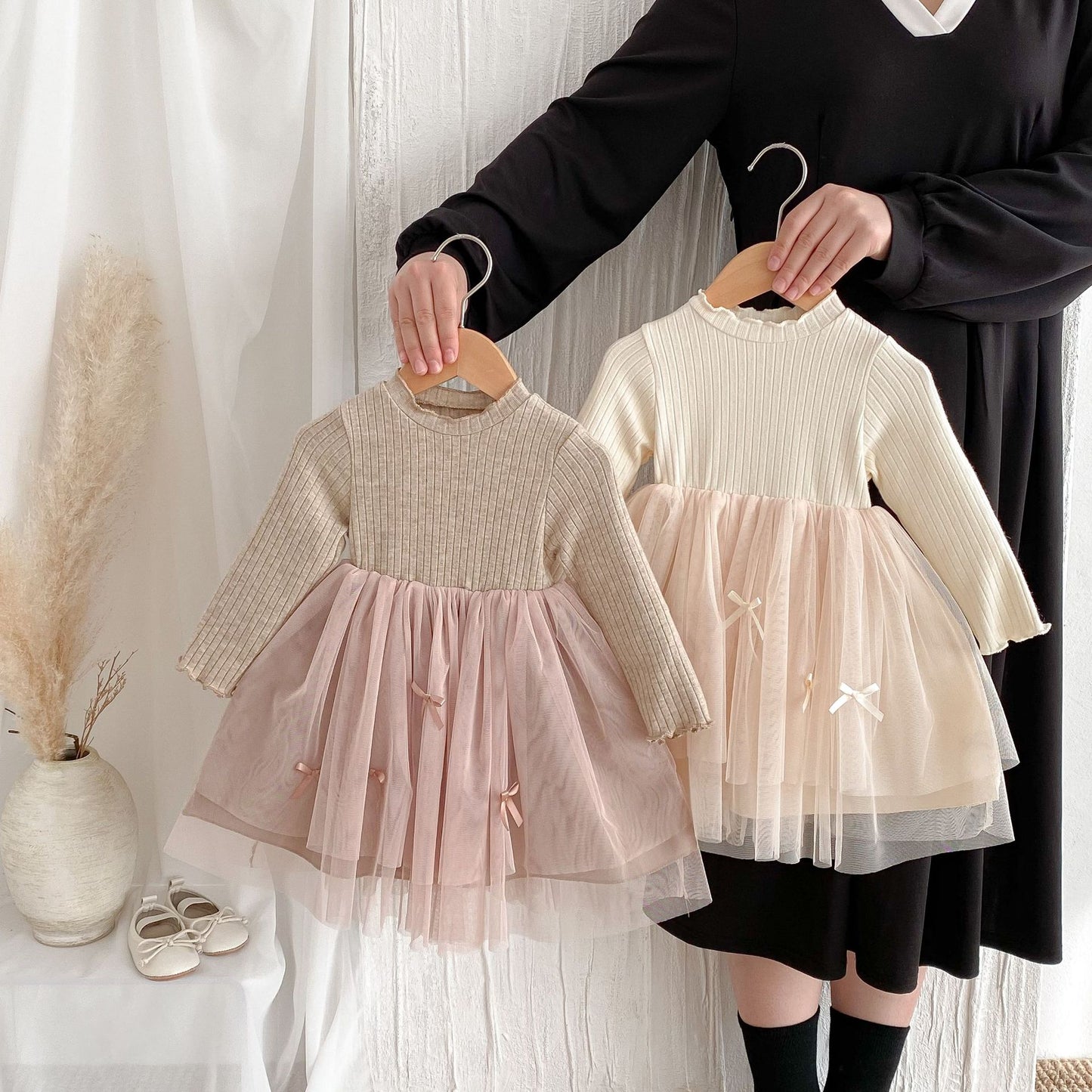 Bow Tulle Knit Dress
