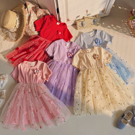 Floral Embellished Tulle Dress