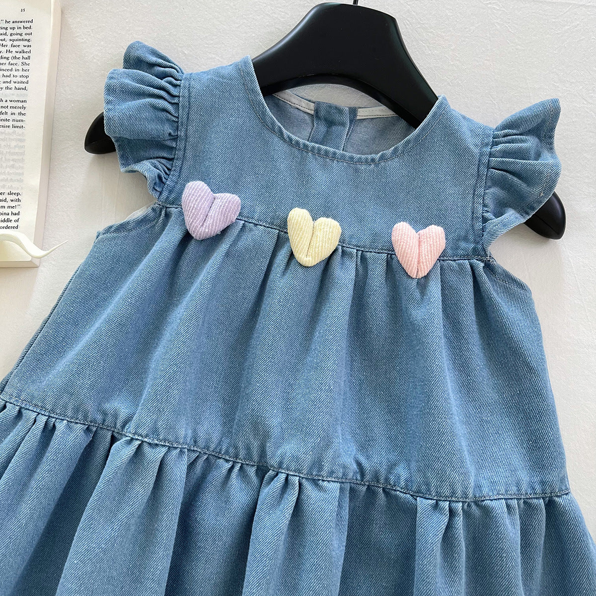 Denim Heart Flutter Dress