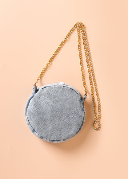 Denim Bloom Dress with Matching Purse