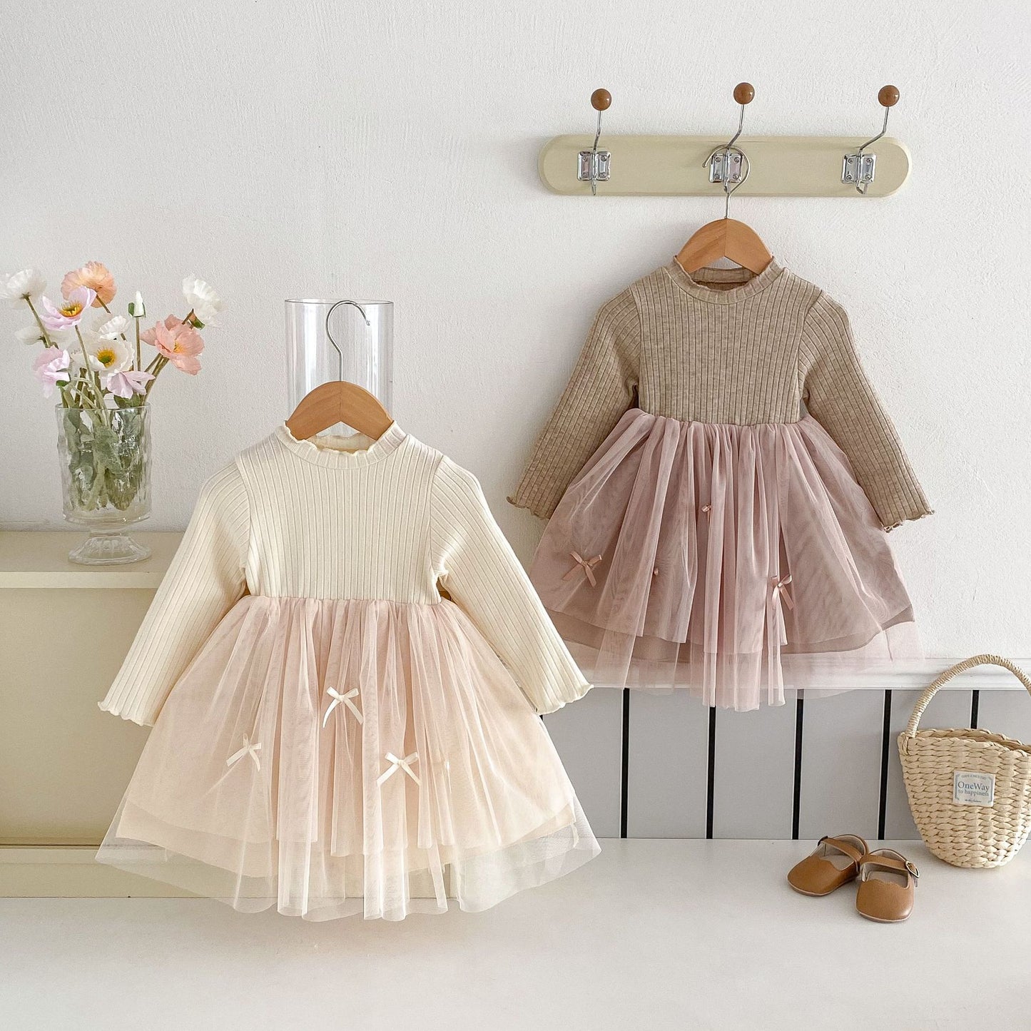 Bow Tulle Knit Dress