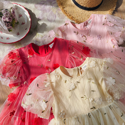 Floral Embroidered Tulle Dress