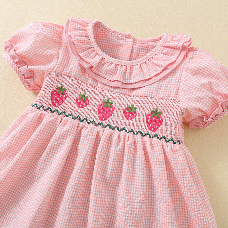 Strawberry Picnic Smocked Dress