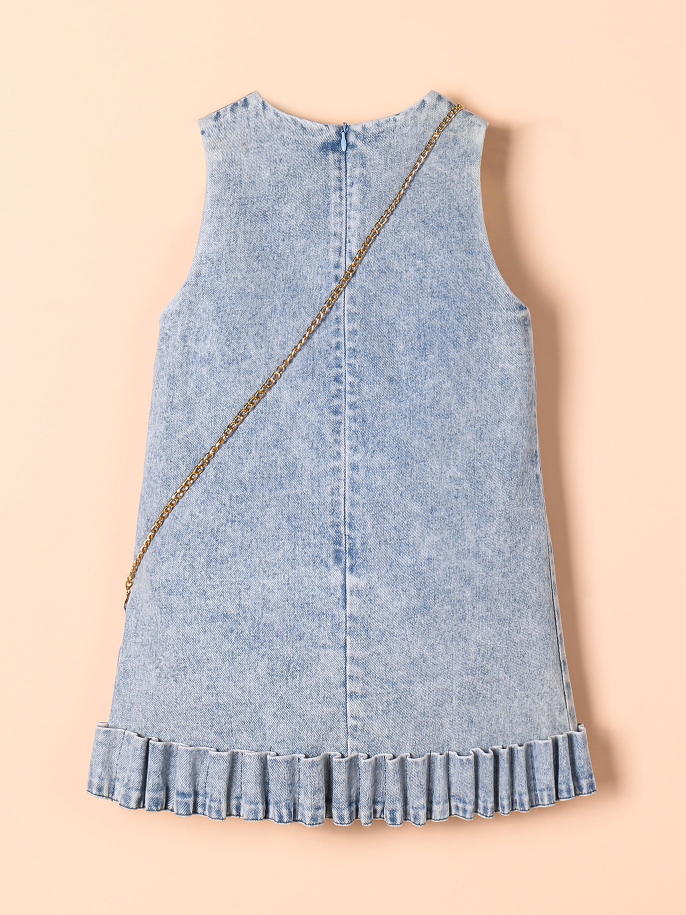 Denim Bloom Dress with Matching Purse
