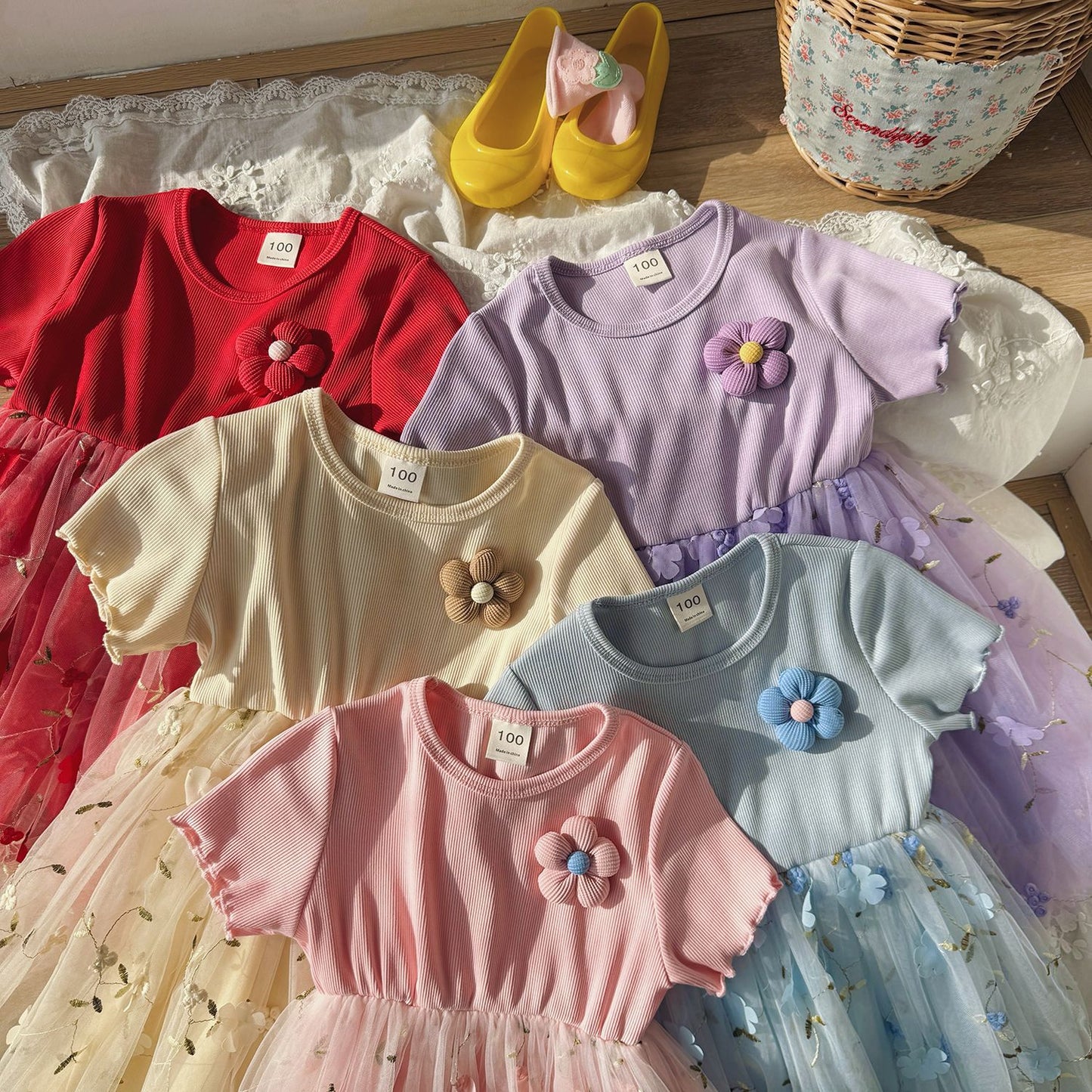 Floral Embellished Tulle Dress