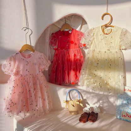Floral Embroidered Tulle Dress