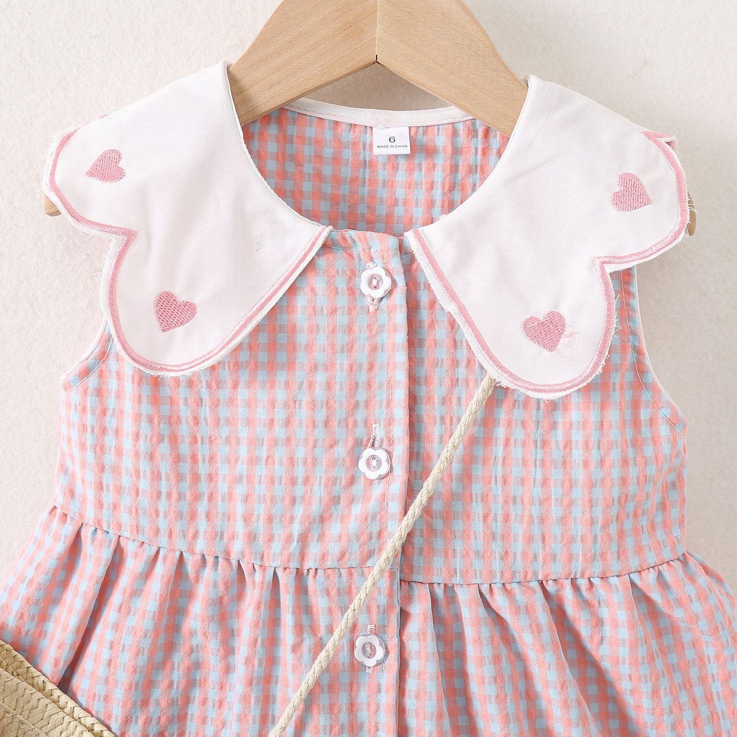Sweetheart Gingham Dress with Bow Purse