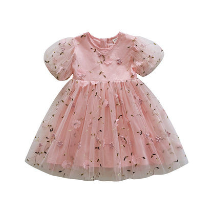 Floral Embroidered Tulle Dress