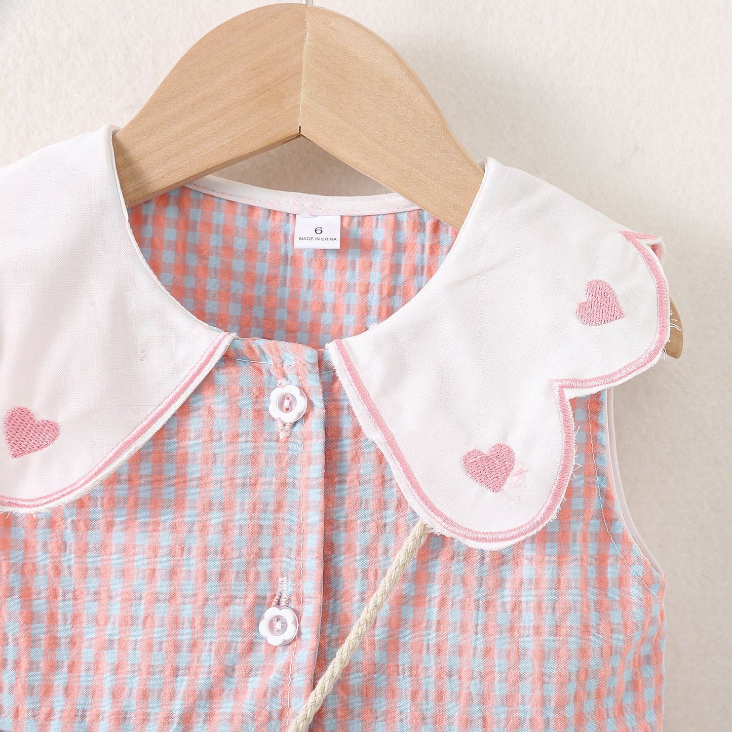 Sweetheart Gingham Dress with Bow Purse