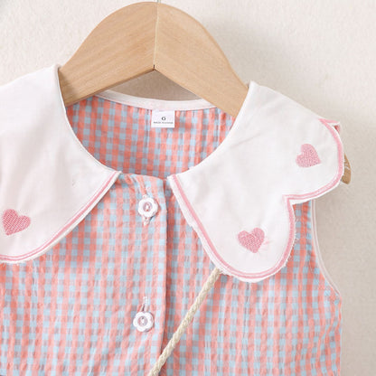 Sweetheart Gingham Dress with Bow Purse