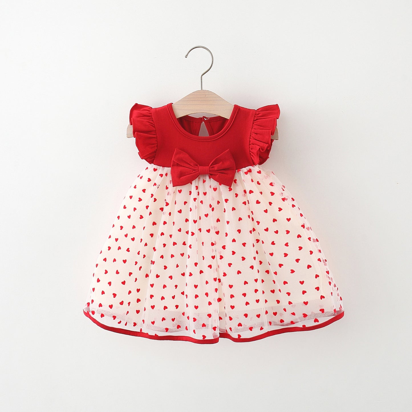 Red Heart Bow Tulle Dress