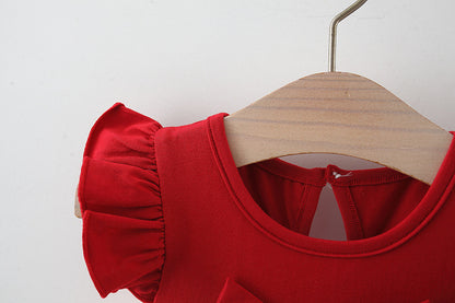 Red Heart Bow Tulle Dress