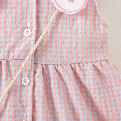 Sweetheart Gingham Dress with Bow Purse