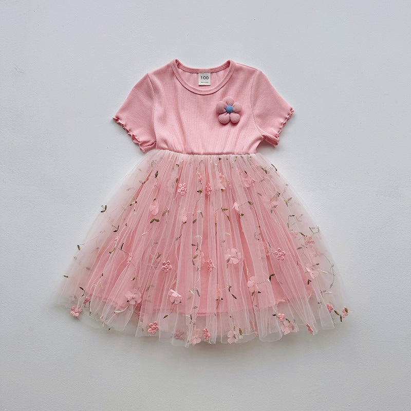 Floral Embellished Tulle Dress