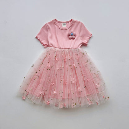 Floral Embellished Tulle Dress