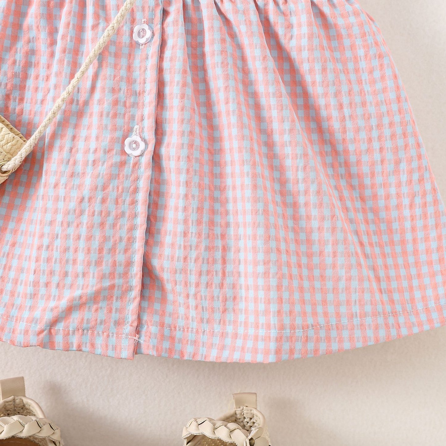 Sweetheart Gingham Dress with Bow Purse