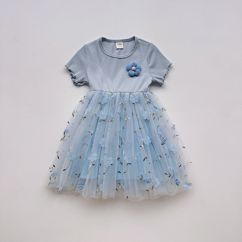 Floral Embellished Tulle Dress