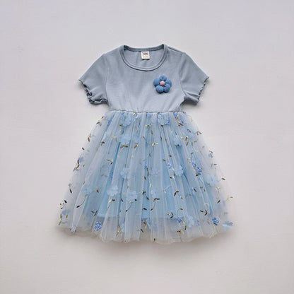 Floral Embellished Tulle Dress