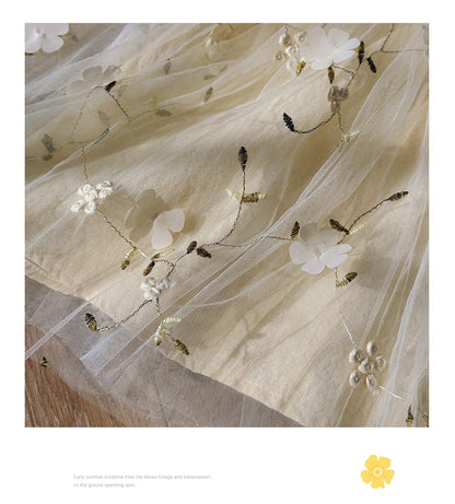 Floral Embroidered Tulle Dress