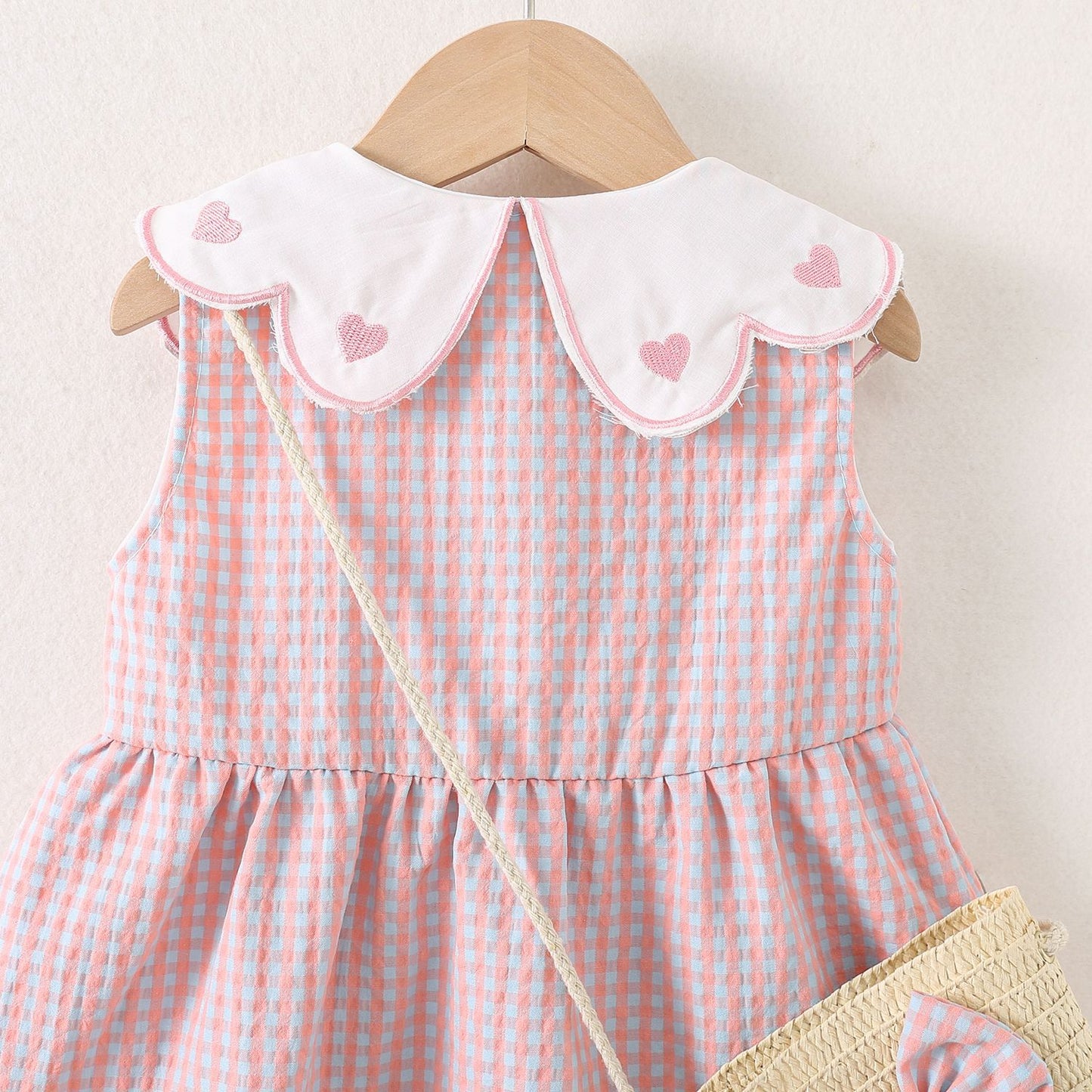 Sweetheart Gingham Dress with Bow Purse
