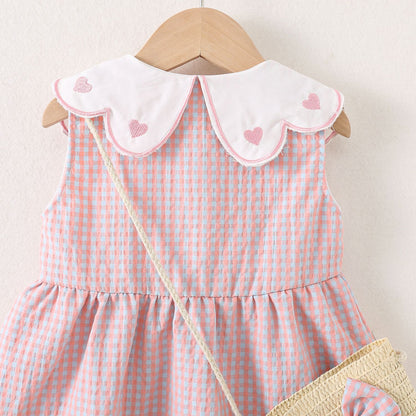 Sweetheart Gingham Dress with Bow Purse
