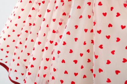 Red Heart Bow Tulle Dress