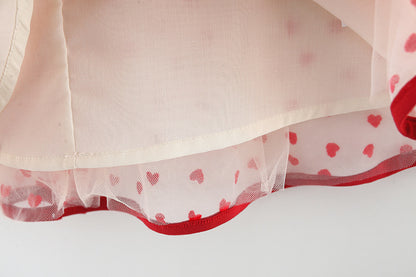 Red Heart Bow Tulle Dress