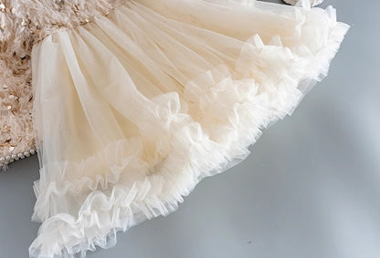 Cream Luxe Sequin Dress