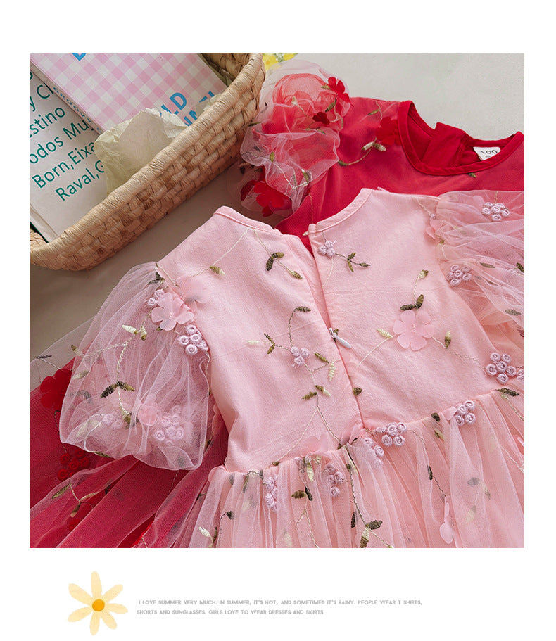 Floral Embroidered Tulle Dress