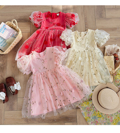 Floral Embroidered Tulle Dress