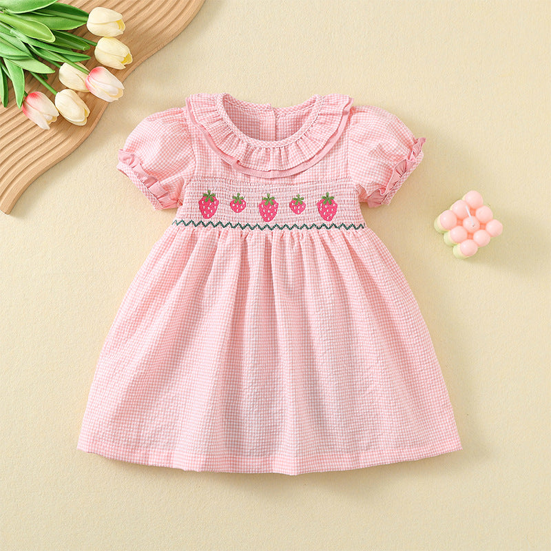 Strawberry Picnic Smocked Dress