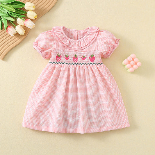 Strawberry Picnic Smocked Dress