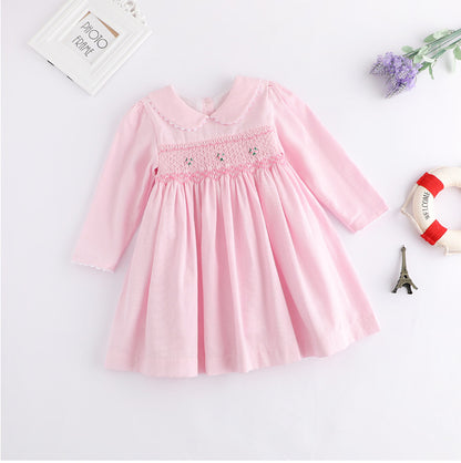 Blossom Pink Long Sleeve Smocked Dress